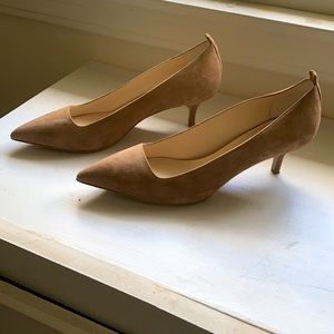 Everlane size 9 The Editor Heel in Taupe Leather Suede